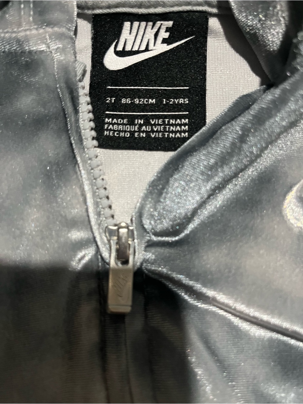 Nike Grey Velour Hoodie & Joggers Set - Picture 5 of 6